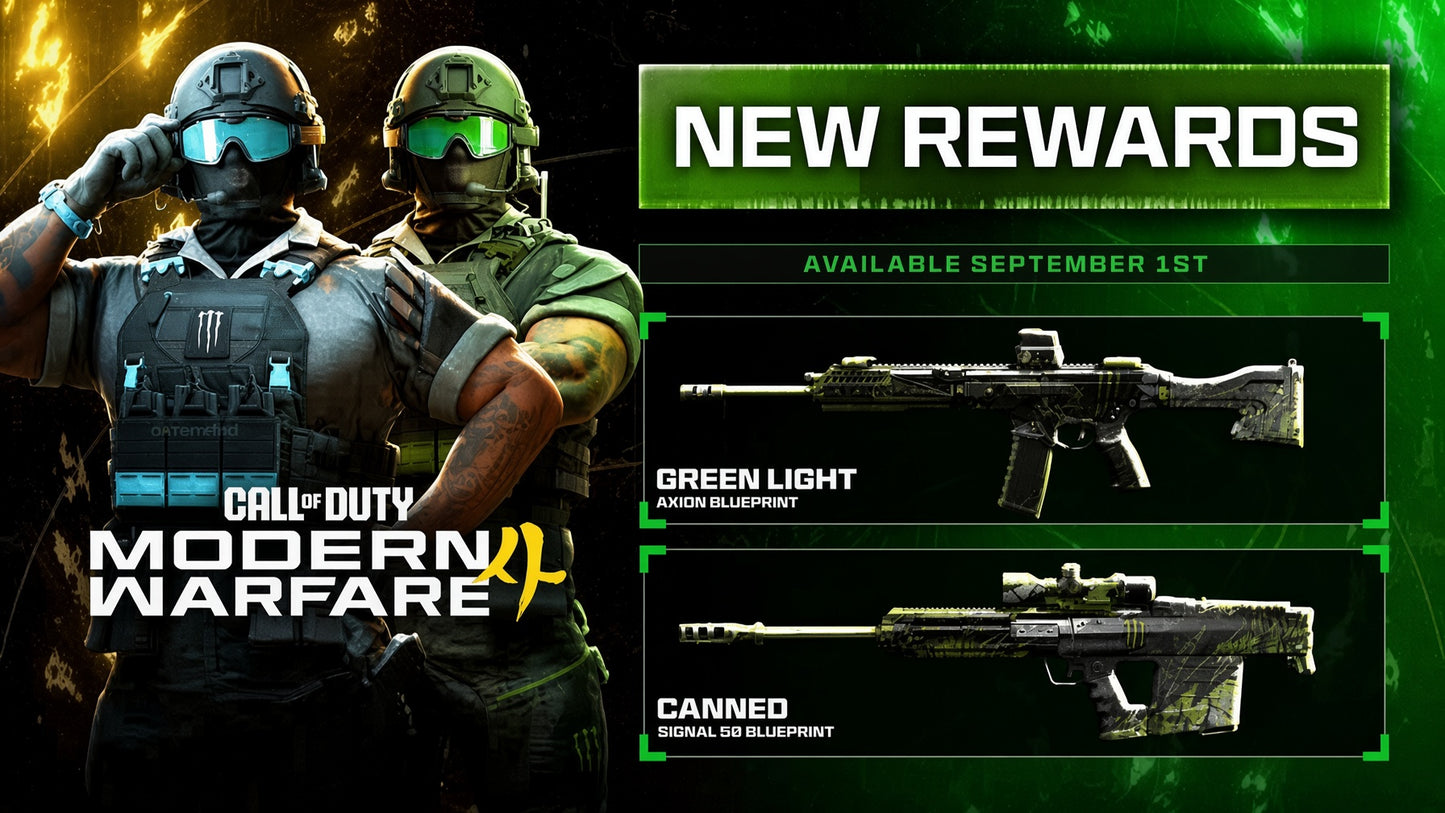 FULL Modern Warfare 4 Monster Energy Rewards Set + FREE DOUBLE XP