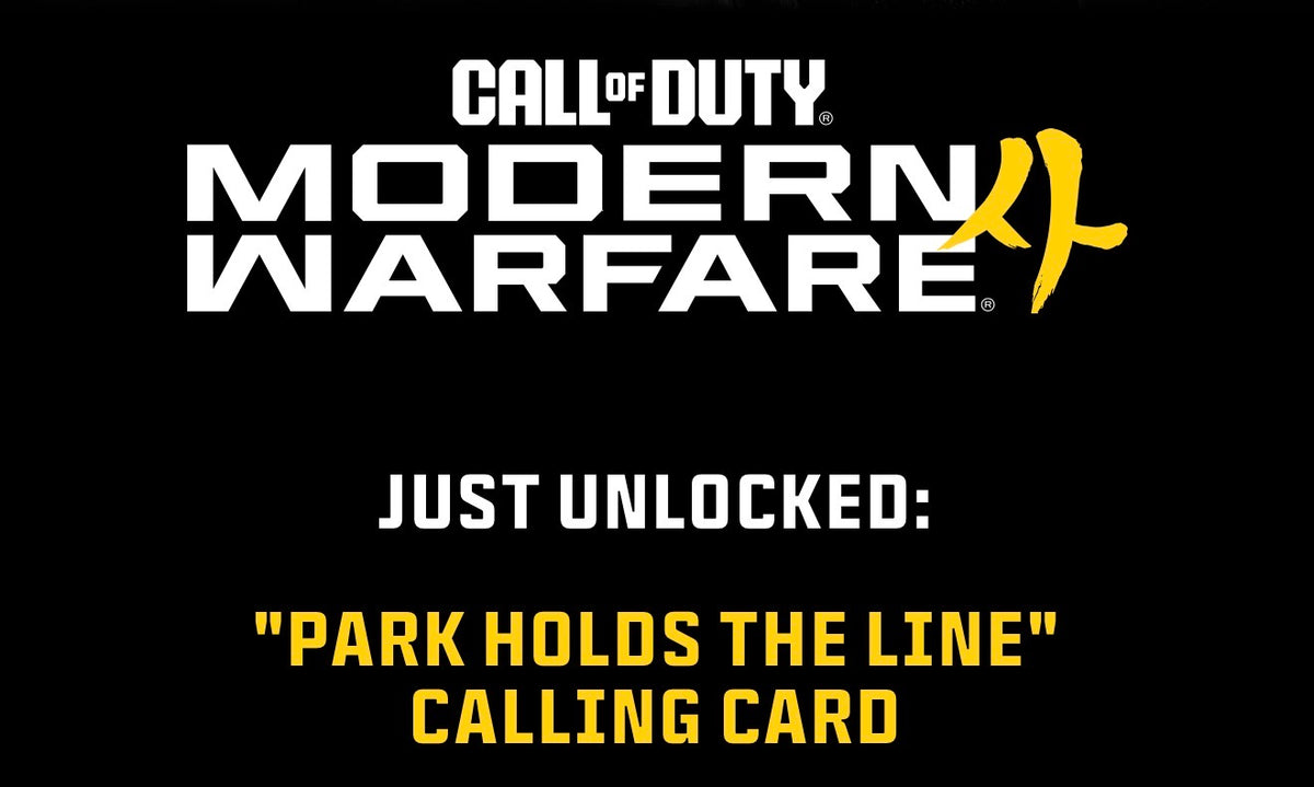 Park Holds The Line Modern Warfare 4 Calling Card