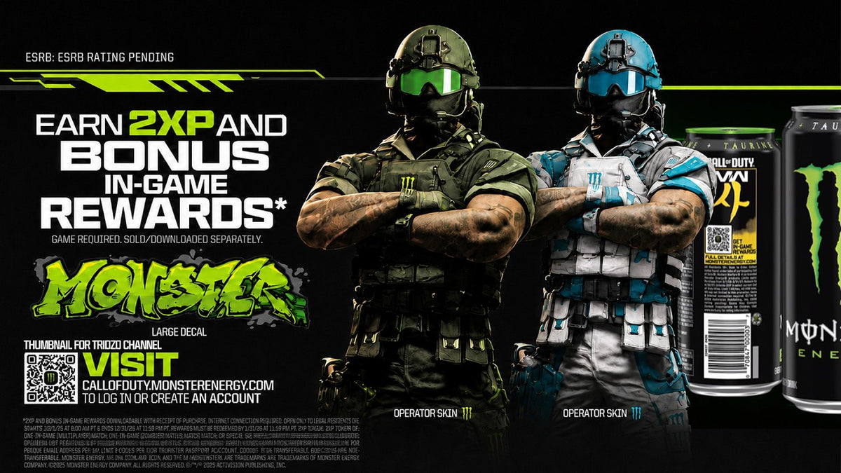 STANDARD Modern Warfare 4 Monster Energy Rewards Set + FREE DOUBLE XP