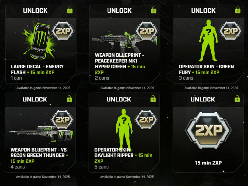 ALL Monster Energy X Black Ops 7 Rewards Pack + FREE DOUBLE XP